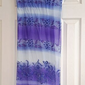 Furstenberg Silk Purple White and Blue Floral Scarf
